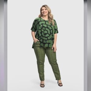 Alembika Fearless Iconic Stretch Jeans Green Sz 5